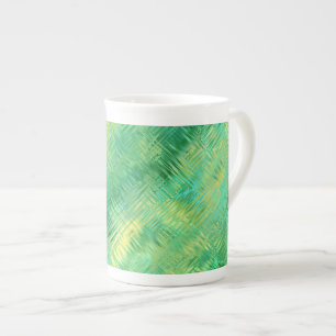 Emerald Green Glassy Texture Bone China Mug