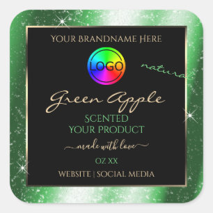 Emerald Green Glitter Frame Product Label and Logo