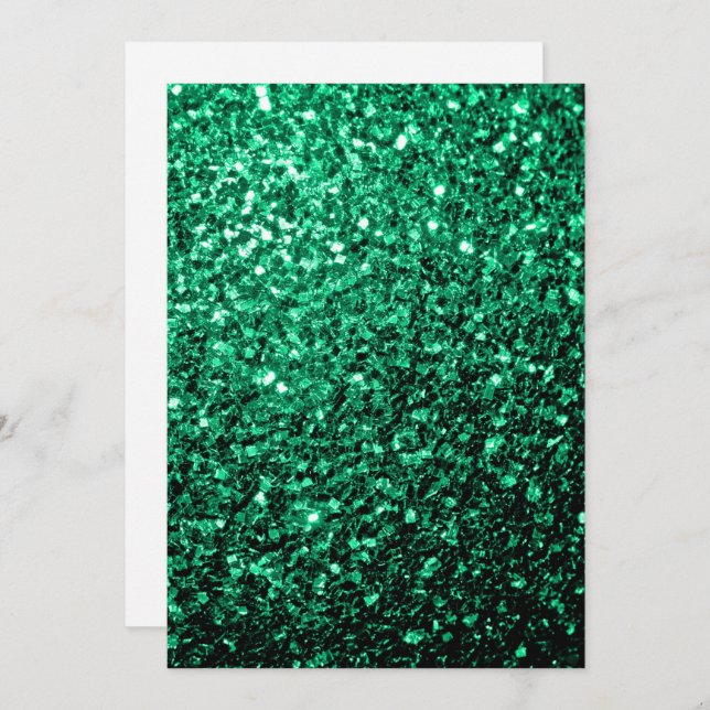  Emerald Green glitter sparkles Personalise Invitation (Front/Back)