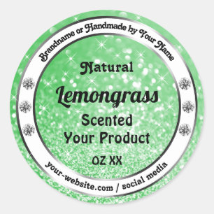 Emerald Green Glitter with Diamonds Product Labels