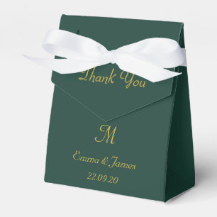 Emerald Green & God Monogram Wedding Thank You  Favour Box