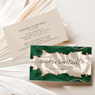 Emerald Green Gold Agate Ivory Luxury Business Card