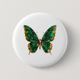 Emerald Green Gold Butterfly Aesthetic Pin