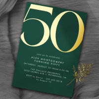 Emerald Green + Gold | Cool Modern 50th Birthday