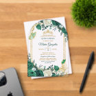 Emerald Green Gold Crown Quinceañera Butterfly