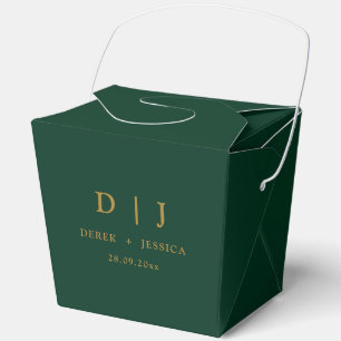 Emerald Green & Gold Elegant Luxury Wedding  Favou Favour Box