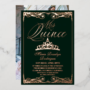 Emerald Green Gold Elegant Quinceanera  Photo 