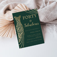 Emerald Green & Gold Forty & Fab 40th Birthday