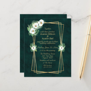  Emerald Green Gold Frame Floral