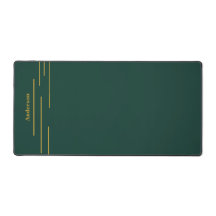 Emerald Green Gold Geometric Custom Desk Mat