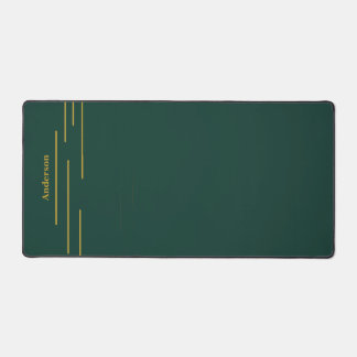 Emerald Green Gold Geometric Custom Desk Mat