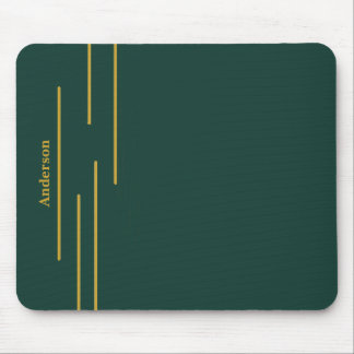 Emerald Green Gold Geometric Custom Mouse Pad