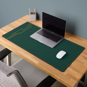 Emerald Green Gold Geometric Desk Mat