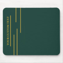 Emerald Green Gold Geometric Mouse Pad