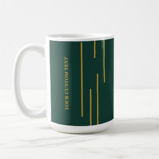 Emerald Green Gold Geometric Personalised Mug
