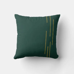 Emerald Green Gold Geometric Throw Pillow. Cushion