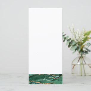 Emerald Green Gold Glitter Menu Custom Name 
