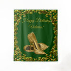 Emerald Green Gold High Heel Birthday L Backdrop