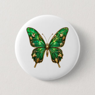 Emerald Green Gold Leaf Swallowtail Pin