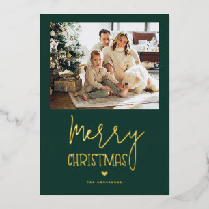Emerald Green Gold Merry Christmas Holiday Photo