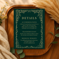 Emerald Green Gold Minimalist Wedding Details