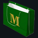 Emerald Green & Gold Modern Letter Monogram Large Gift Bag<br><div class="desc">Stylish and modern gift bag featuring a bold monogram design. Perfect for any occasion — weddings,  birthdays,  or special celebrations. Personalise it with your own initial and colour for a touch of elegance and charm.</div>