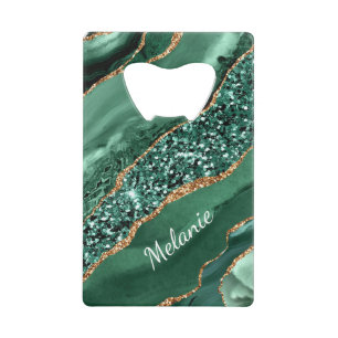 Emerald Green Gold Personalised Name Bottle Opener