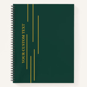 Emerald  Green Gold Personalised Notebook