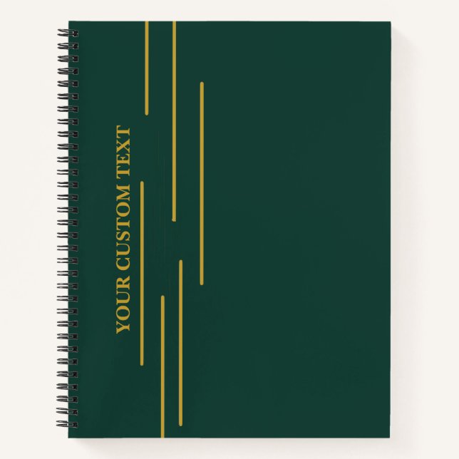 Emerald  Green Gold Personalised Notebook (Front)