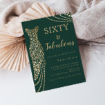 Emerald Green & Gold Sixty & Fab 60th Birthday Invitation<br><div class="desc">Emerald Green & Gold Sixty & Fab 60th Birthday Party Invitation
Available as a digital electronic invitation
Variations to the invitation and matching items in our store</div>