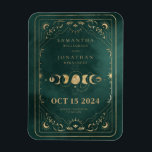 Emerald Green Gold Tarot Celestial Save the Date Magnet<br><div class="desc">Emerald Green Gold Tarot Celestial Save the Date Magnet</div>