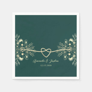 Emerald Green Gold Wedding Napkin