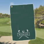 Emerald Green Golf Clubs Ball Personalised Name Golf Towel<br><div class="desc">Personalise the name to create a great golf gift and keepsake. Designed by Thisisnotme©</div>