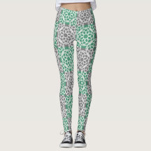Emerald Green Grey Geometric Pattern