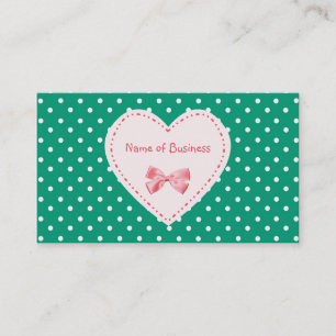 Emerald Green Heart Business Name Card