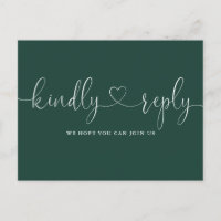 Emerald Green Heart Script Song Request RSVP