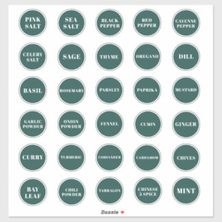 Emerald Green Herb and Spice Labels