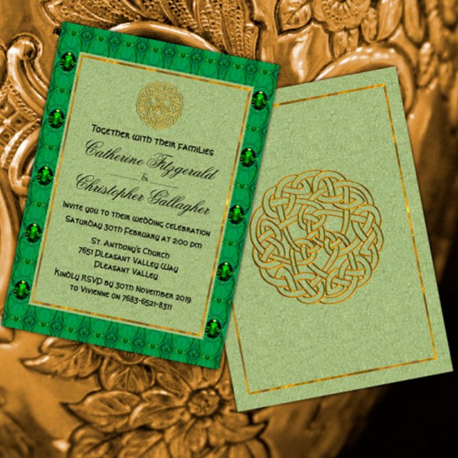 Emerald Green Irish Wedding Invitation (Creator Uploaded)