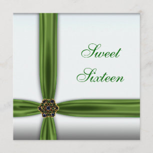 Emerald Green Jewel Sweet Sixteen Invitation