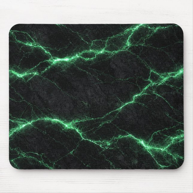 Emerald Green Lightning Marble Mouse Pad (Front)