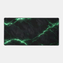 Emerald Green Lightning Marble Mouse Pad