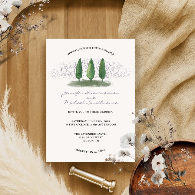 Emerald Green Lilac Forest Nature Wedding Invitation (Creator Uploaded)