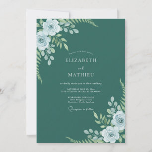 Emerald Green Lush Fern Wedding Invitation
