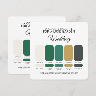 Emerald Green Luxe Wedding Colour Palette Card