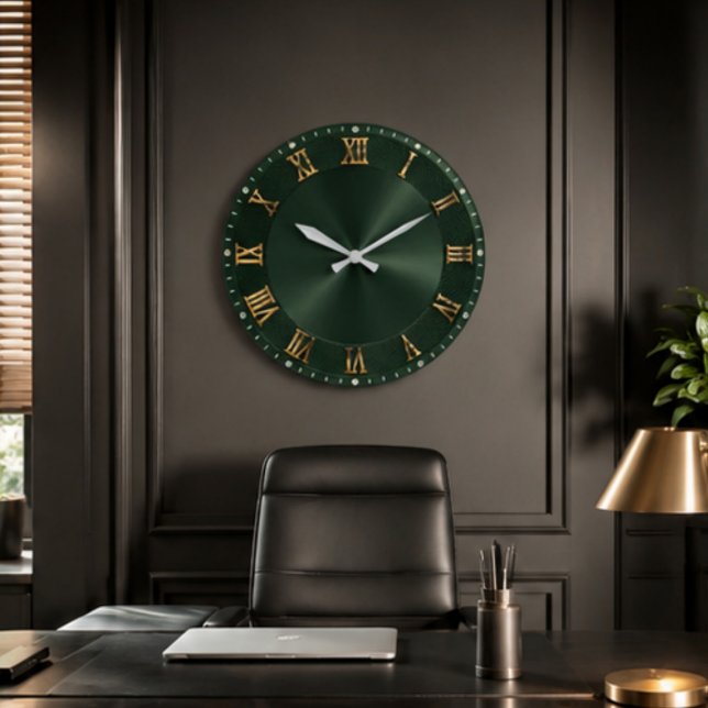  Emerald Green Luxury Gold Elegant Large Clock (Creator Uploaded)