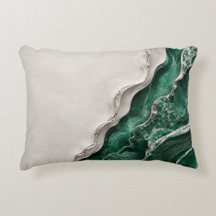 Emerald Green Marble Abstract Nature Decor Art Decorative Cushion
