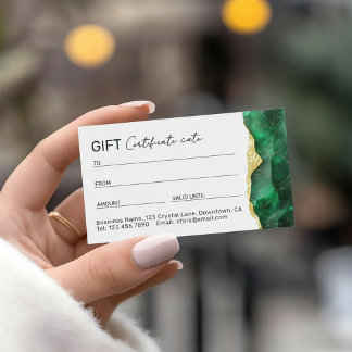 Emerald Green Marble Gift Certificate