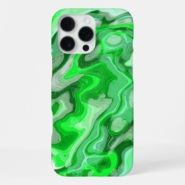 Emerald Green Marble Texture Abstract Liquid Paint iPhone Case (Back)