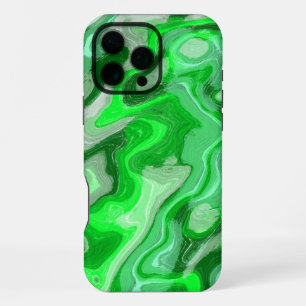 Emerald Green Marble Texture Abstract Liquid Paint iPhone 16 Pro Max Case