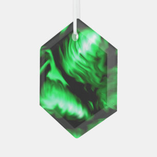 Emerald Green Melting Liquid Swirls Suncatcher  Glass Tree Decoration